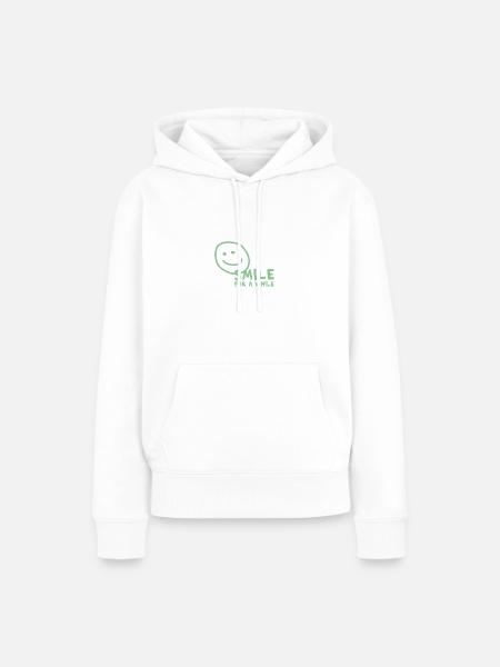 Smile for a while - Bewahre die gute Laune - Frauen Premium Bio Hoodie - Weiß