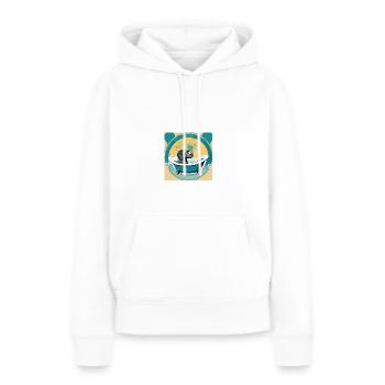 Éléphant, rétro, Vintage, baignoire, 1970 - Sweat à capuche Premium bio Femme - blanc - Devant - Julia (174cm)