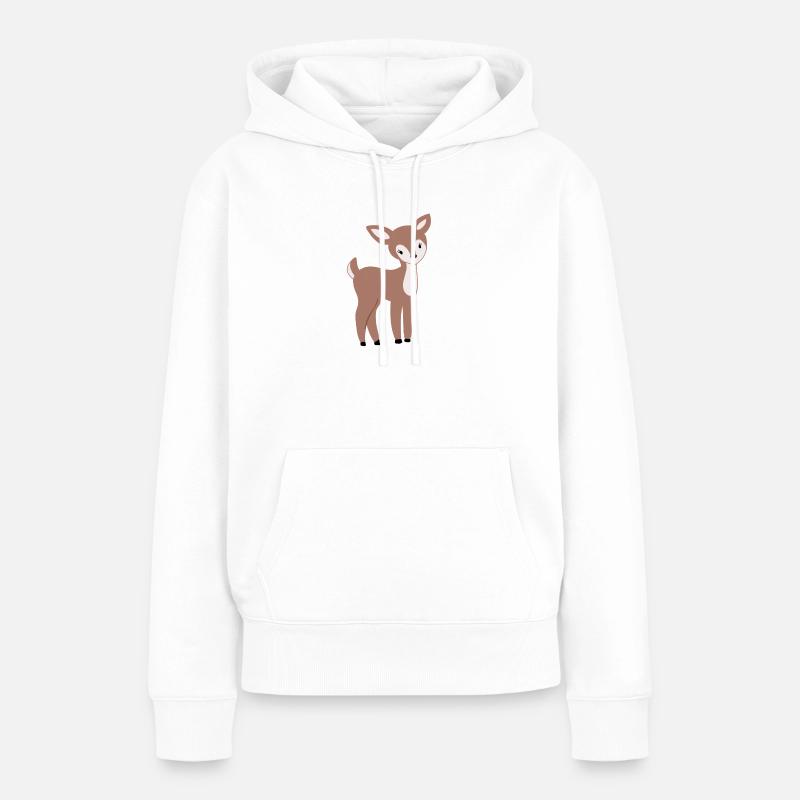 Doux faon Bambi - Sweat à capuche Premium bio Femme - blanc