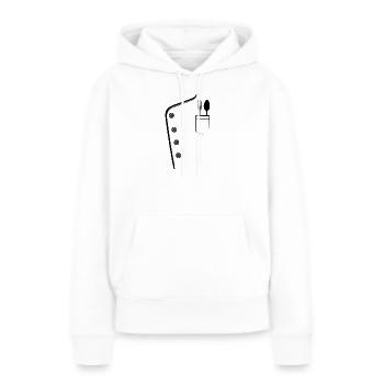 Carrière : Chef, Profession : Bourreau de travail, Superviseur - Sweat à capuche Premium bio Femme - blanc - Devant - Julia (174cm)