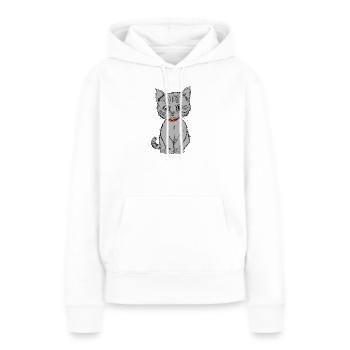 Gris - Sweat à capuche Premium bio Femme - blanc - Devant - Julia (174cm)