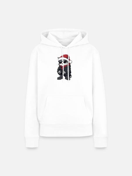 Katze Weihnachten Winter - Frauen Premium Bio Hoodie - Weiß
