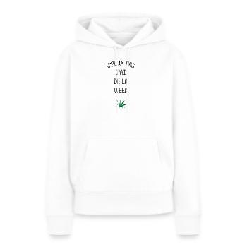 Ich kann nicht, ich habe Gras! - Frauen Premium Bio Hoodie - Weiß - Vorne - Julia (174cm)