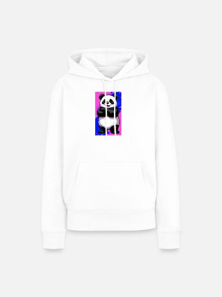 Panda - Frauen Premium Bio Hoodie - Weiß