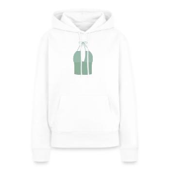 Haut bikini Mint Halter - Sweat à capuche Premium bio Femme - blanc - Devant - Julia (174cm)
