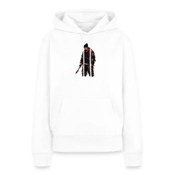 Dystopischer Krieger Zerfetzt Mantel - Frauen Premium Bio Hoodie - Weiß - Vorne - Julia (174cm)