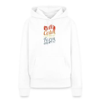 Drôle de proverbe fermier - Sweat à capuche Premium bio Femme - blanc - Devant - Julia (174cm)