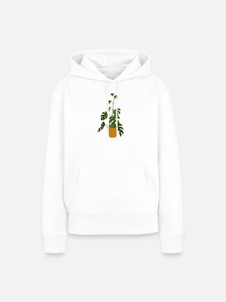 Monstera Deliciosa - Frauen Premium Bio Hoodie - Weiß