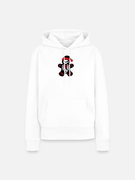 Skelett Lebkuchenmann Icon - Frauen Premium Bio Hoodie - Weiß