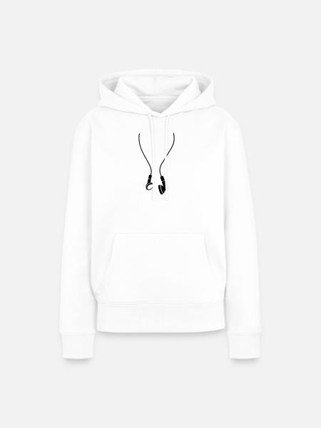 headphones - Frauen Premium Bio Hoodie - Weiß