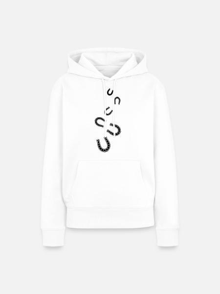 Hufeisen Symbol - Frauen Premium Bio Hoodie - Weiß