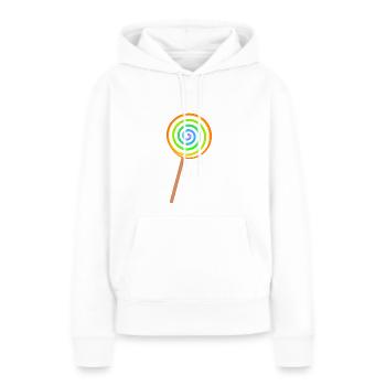 farbenfroher Lolli - Frauen Premium Bio Hoodie - Weiß - Vorne - Julia (174cm)