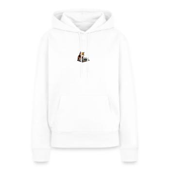 Szachy kota - Ekologiczna damska bluza z kapturem Premium - biały - Przód - Julia (174cm)