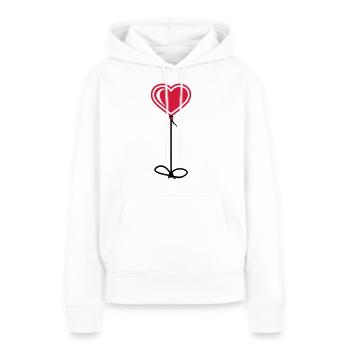 herz fliegen luftballon schnur seil himmel haengen - Frauen Premium Bio Hoodie - Weiß - Vorne - Julia (174cm)