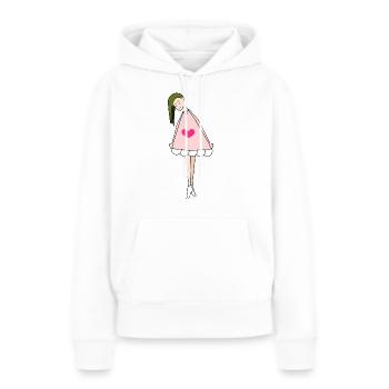 Poupée Fuchsia - Sweat à capuche Premium bio Femme - blanc - Devant - Julia (174cm)