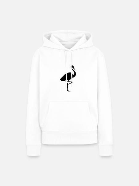 Rosa Flamingo - Frauen Premium Bio Hoodie - Weiß