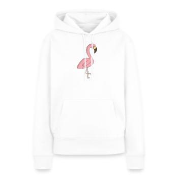 Flamingo - Sweat à capuche Premium bio Femme - blanc - Devant - Julia (174cm)