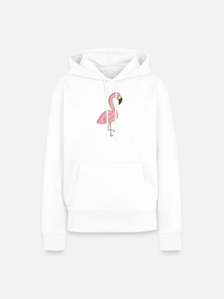 Flamingo - Frauen Premium Bio Hoodie - Weiß