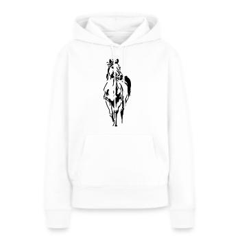 Cheval Tête de cheval Etalion Jument Poulain - Sweat à capuche Premium bio Femme - blanc - Devant - Julia (174cm)