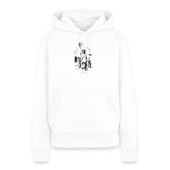 Un jour j'irai à New-York avec toi - Sweat à capuche Premium bio Femme - blanc - Devant - Julia (174cm)