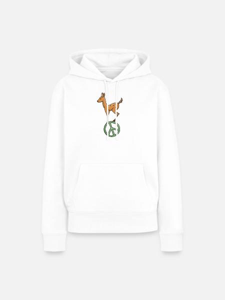 Peace Symbol Rehkitz - Frauen Premium Bio Hoodie - Weiß