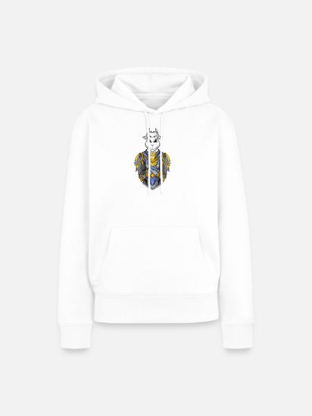 Ritter Ziege cool - Frauen Premium Bio Hoodie - Weiß