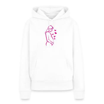 Bébé ventre mère grossesse grossesse coeur - Sweat à capuche Premium bio Femme - blanc - Devant - Julia (174cm)