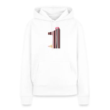 ZAHL 1 - NUMMER EINS BUNTSTIFTE - Frauen Premium Bio Hoodie - Weiß - Vorne - Julia (174cm)