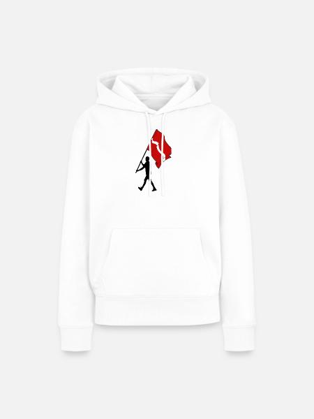 Flagge Lettland Mann geht - Frauen Premium Bio Hoodie - Weiß