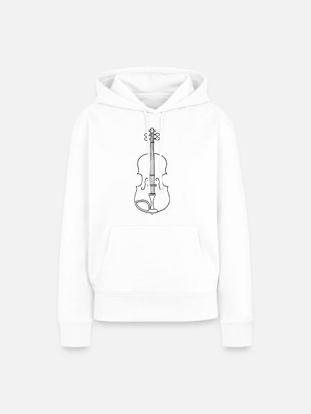 Geige Linienart - Frauen Premium Bio Hoodie - Weiß