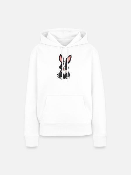 Hase - Frauen Premium Bio Hoodie - Weiß
