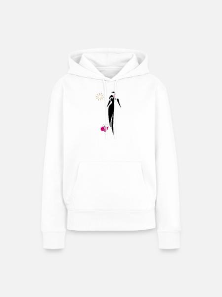 Weihnachten mit goldenem Glitzerstern - Frauen Premium Bio Hoodie - Weiß