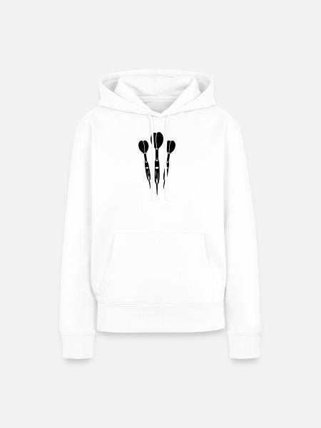 Dartpfeil Symbol - Frauen Premium Bio Hoodie - Weiß