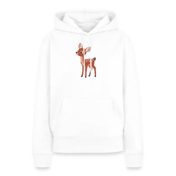 Style minimaliste curieux et curieux - Sweat à capuche Premium bio Femme - blanc - Devant - Julia (174cm)