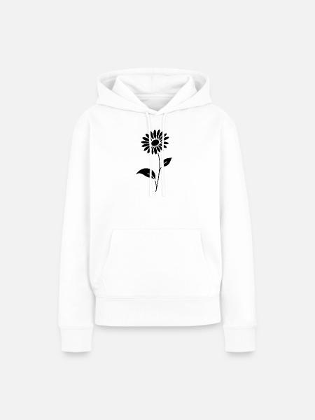 Abstrakte Blumen Silhouette Sommermotiv - Frauen Premium Bio Hoodie - Weiß