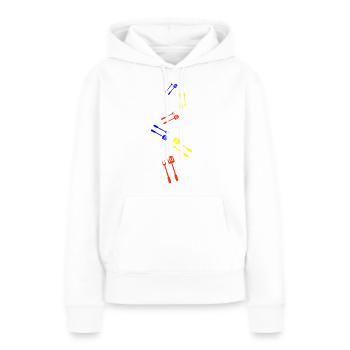 Grillzange Grillen Symbol - Frauen Premium Bio Hoodie - Weiß - Vorne - Julia (174cm)