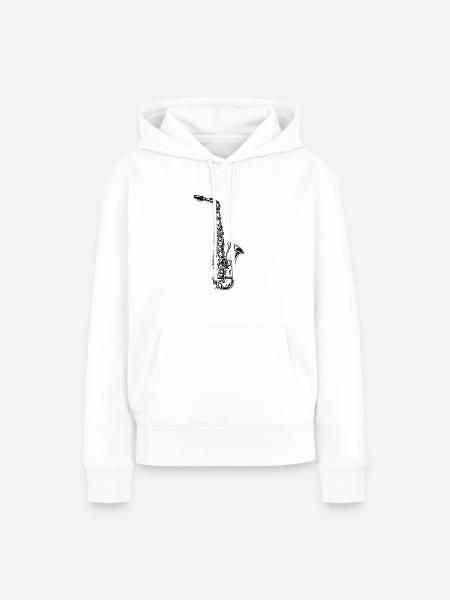 Saxophon - Frauen Premium Bio Hoodie - Weiß