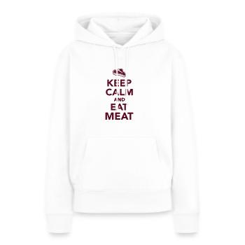 viande - Sweat à capuche Premium bio Femme - blanc - Devant - Julia (174cm)