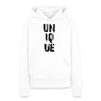 einzigartig - Frauen Premium Bio Hoodie - Weiß - Vorne - Julia (174cm)