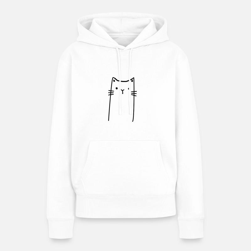 Conception de chat mignon - Sweat à capuche Premium bio Femme - blanc
