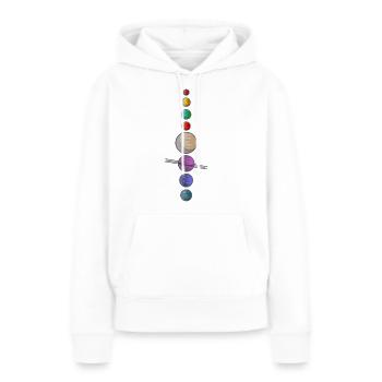 Solar System - Frauen Premium Bio Hoodie - Weiß - Vorne - Julia (174cm)