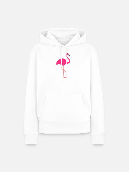 Flamingo - tierisches Design - Frauen Premium Bio Hoodie - Weiß