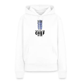Chef Spruch lustig - Ich bin der Chef hier - Chef - Frauen Premium Bio Hoodie - Weiß - Vorne - Julia (174cm)