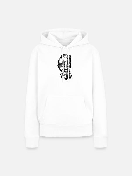 Eine Holzmaske - Frauen Premium Bio Hoodie - Weiß