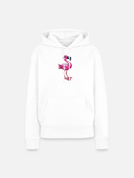 pink rosa Flamingo Vogel :) - Frauen Premium Bio Hoodie - Weiß