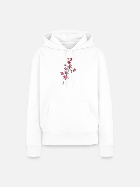 Kirschzweig - Frauen Premium Bio Hoodie - Weiß