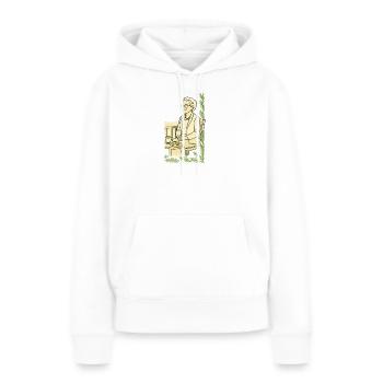 Großmutter Cafézeit am Tisch - Frauen Premium Bio Hoodie - Weiß - Vorne - Julia (174cm)