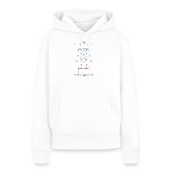 Unisex Design Fußballfeld Taktik - Frauen Premium Bio Hoodie - Weiß - Vorne - Julia (174cm)