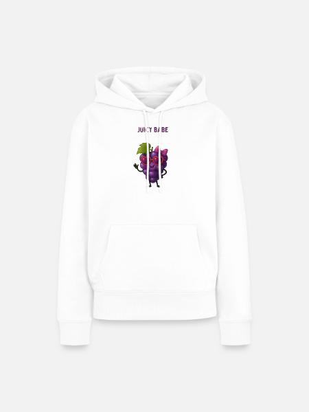 Kawaii Traube mit Herzbrille - Frauen Premium Bio Hoodie - Weiß