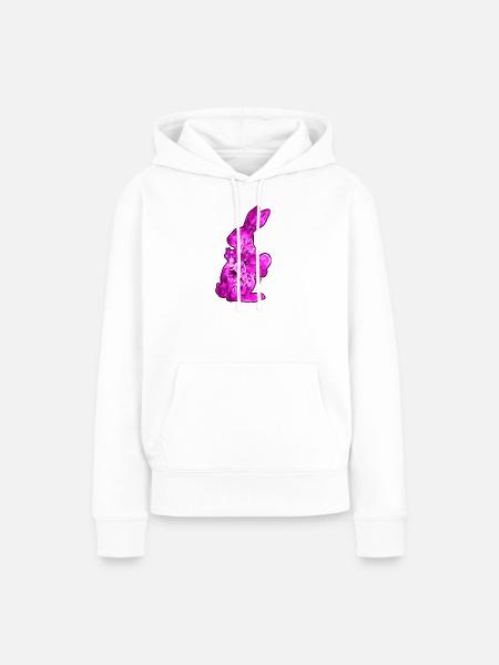 Hase Herz Wasserfarben - Frauen Premium Bio Hoodie - Weiß